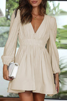 Nova | Mini Dress V-Neck Puff Sleeves - Lumina - Lumina Vancouver