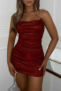 Pink Nova Nightstar bodycon mini dress by Lumina Wear, fitted style with a sleek silhouette, shown on a model.