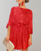 Nova | Sequin Dress Knee-Length Belt - Lumina Vancouver - Lumina Vancouver