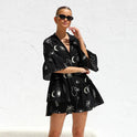 Lumina Wear Nova shirt dress with deep V-neck collar, white mini dress, lightweight fabric, stylish casual summer outfit