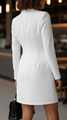 Black Nova Tailored Chic Blazer Dress by Lumina Vancouver, stylish mini dress with structured fit and sophisticated design.