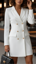 Black Nova Tailored Chic blazer dress by Lumina Wear, featuring a fitted mini dress design with structured blazer details.