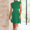 Black Nova two-piece sleeveless mini dress by Lumina Wear, stylish and fitted outfit for casual or night-out looks.