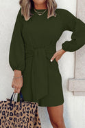 White Nova women's mini dress with long sleeves by Lumina Wear, featuring a fitted silhouette and stylish design.
