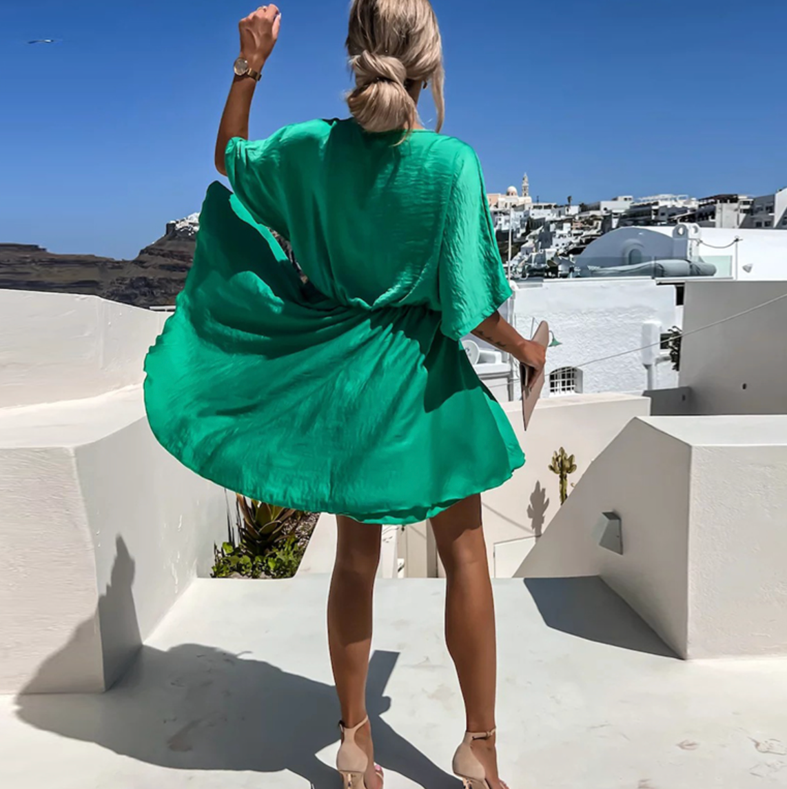 Nova | Wrap Dress V-Neck Short Sleeve - Lumina - Lumina Vancouver