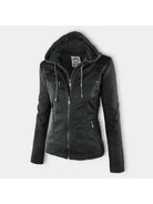 Olivia™ | Waterproof Women's Leather Jacket with Hood