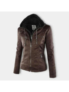 Olivia™ | Waterproof Women's Leather Jacket with Hood