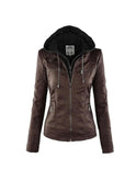 Olivia water-resistant hooded jacket for women by Lumina Wear, khaki color, with a sleek waterproof design and hood.