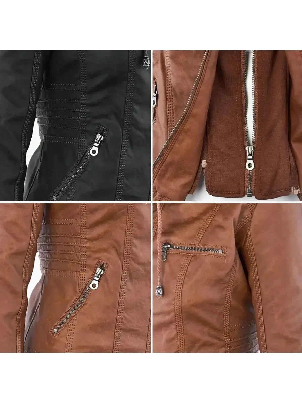 Olivia™ | Waterproof Women's Leather Jacket with Hood