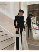 Paisley - Sleek Spliced Crewneck Slim-Fit Dress - Lumina Vancouver