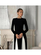 Paisley - Sleek Spliced Crewneck Slim-Fit Dress - Lumina Vancouver