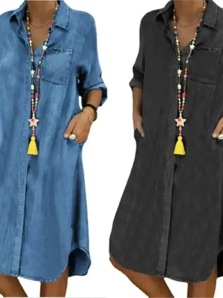 Palmira | Denim Long Sleeved Dress