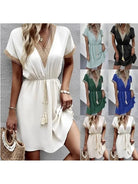 White Paula™ bohemian dress by Lumina Vancouver featuring flowy fabric and relaxed fit, perfect for casual or festival wear.