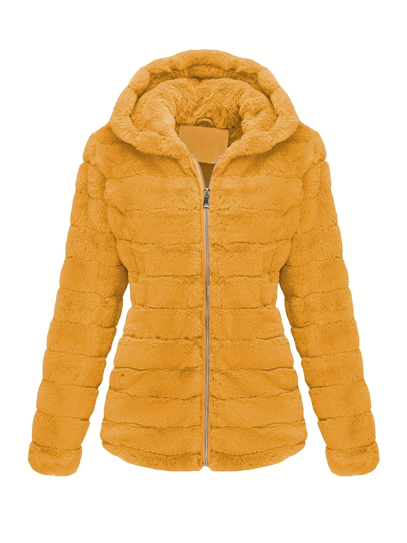 Black women's plush teddy jacket with zip closure by Lumina Wear, featuring a cozy, soft outer layer and fitted design.