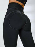 Black PU fishnet breathable sports bra by Lumina Vancouver, designed for support and style during workouts.