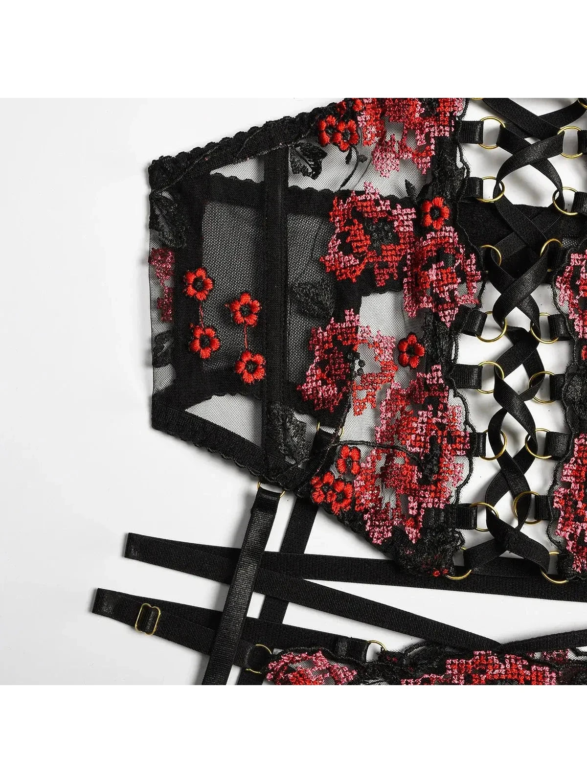 Scarlett Nights 3-piece lingerie set by Lumina Vancouver featuring lace and satin details on a feminine, stylish design.