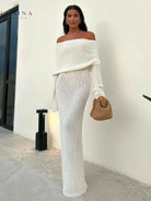White Reign Charming Summer Dress by Lumina Vancouver, perfect for holiday vibes, displayed on a mannequin.