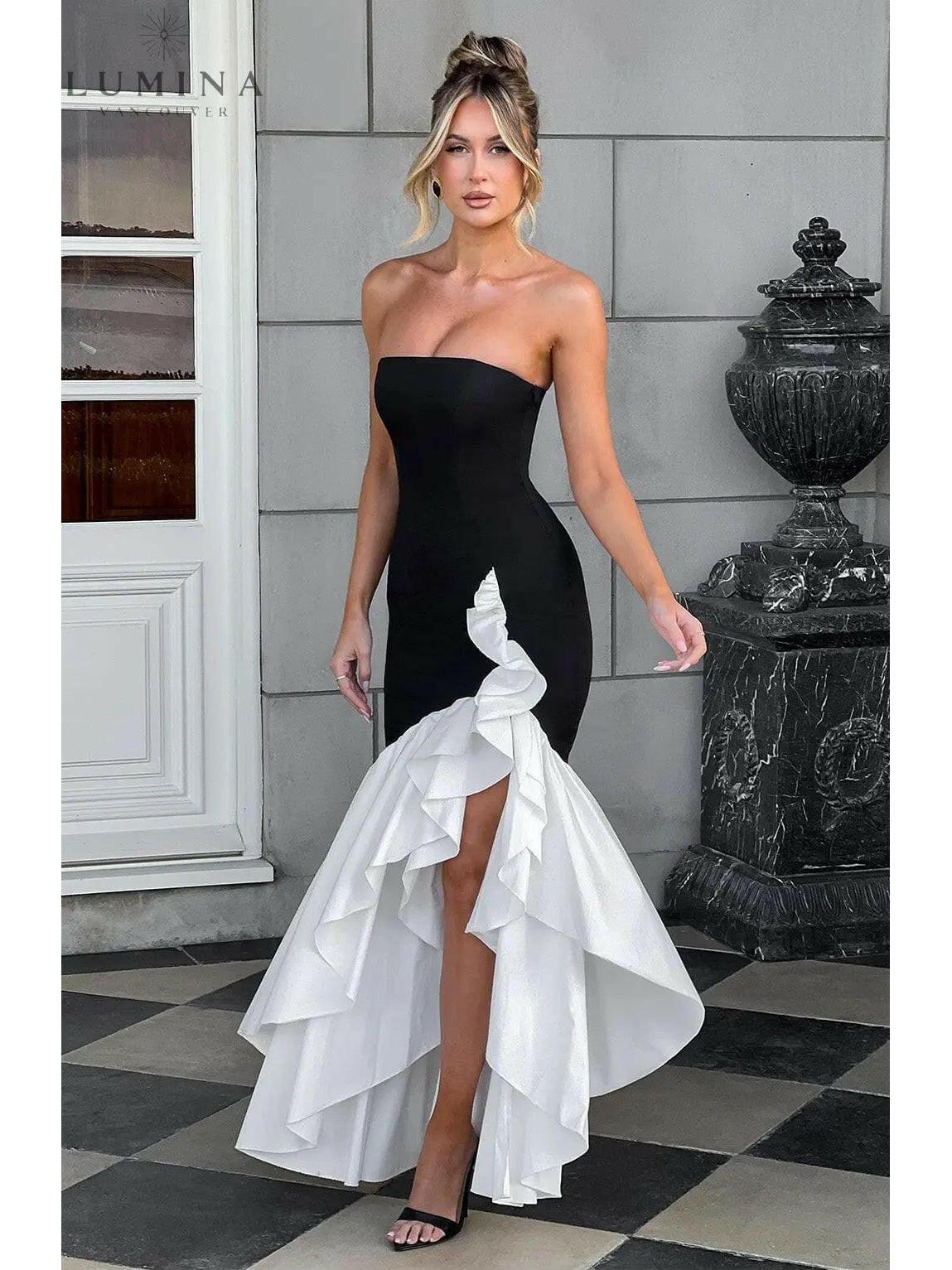 Riviera | Sleeveless Slit Ruffle Maxi Dress - Lumina Vancouver