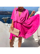 Pink Rose elegant wedding guest dress by Lumina Vancouver, stylish and sophisticated dress for special occasions.