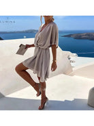 Pink Rose elegant dress for wedding guests by Lumina Vancouver, stylish and chic, perfect for formal occasions.