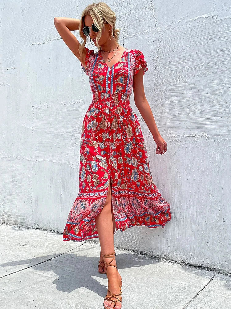 Seraphina Bloomfield green midi dress by Lumina Vancouver, stylish mini dress with elegant design and flowing fabric.