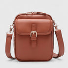 Lumina Wear Seraphina elegant brown compact crossbody bag with adjustable strap, stylish handbag for everyday use.
