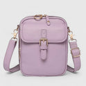 Seraphina Lumina brown compact crossbody handbag with adjustable strap, stylish and elegant for everyday use.