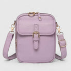 Seraphina Lumina brown compact crossbody handbag with adjustable strap, elegant design and sleek finish.