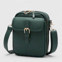 Seraphina Lumina compact crossbody handbag with adjustable strap in brown, elegant design, perfect for everyday use.