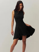 Seraphina mini dress by Lumina Vancouver with satin finish in white, featuring a sleek, fitted silhouette and stylish design.