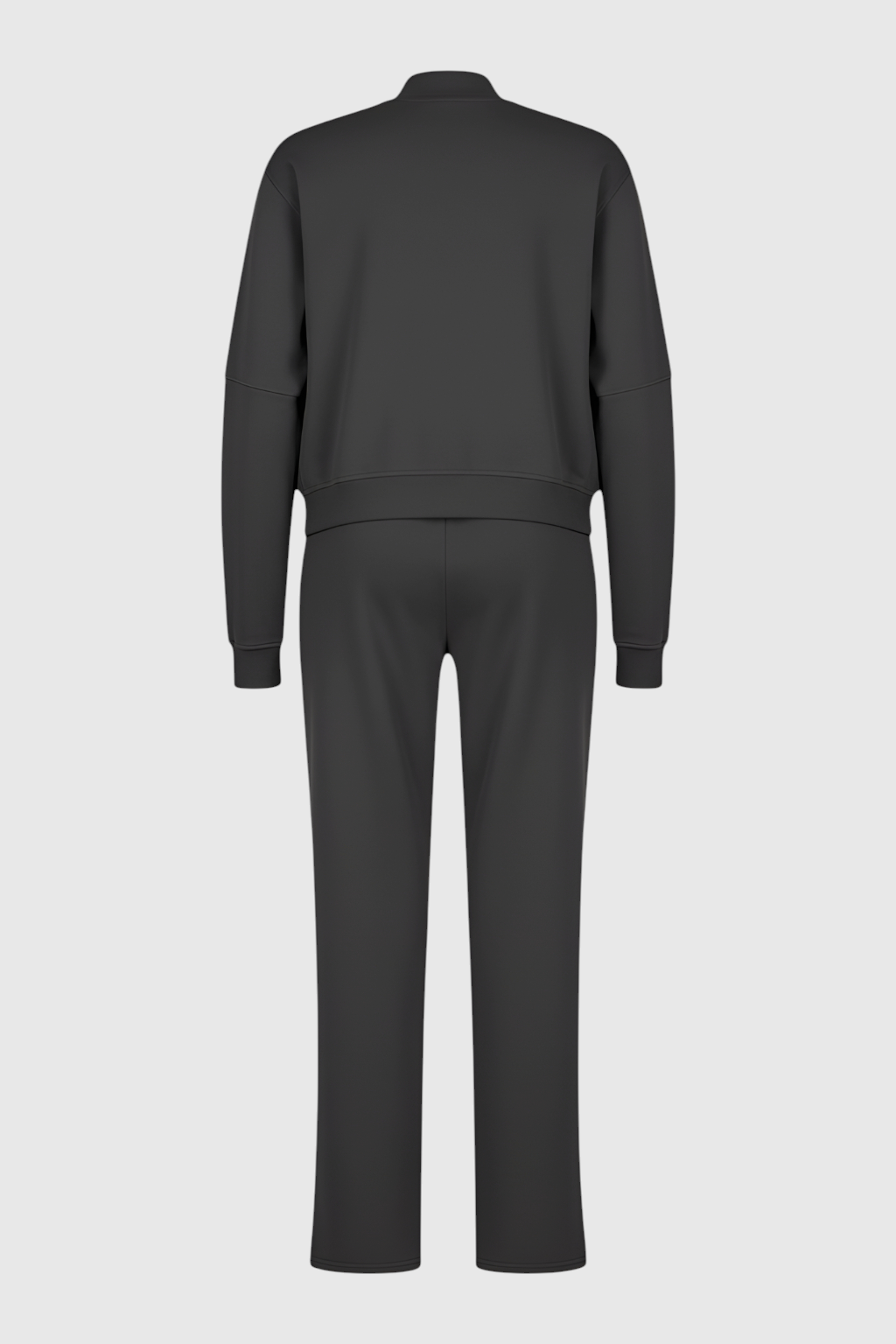Serena gray hoodie and sweatpants activewear set by Lumina Wear, casual modern style, comfortable fabric, front pockets, relaxed fit.