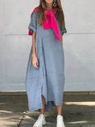 Lumina Vancouver Francoise casual maxi dress in sand color, one-color design, featuring a relaxed fit and flowing fabric.