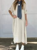 Lumina Wear Francoise casual one-color maxi dress in sand, flowing fabric, sleeveless design, perfect for warm weather.