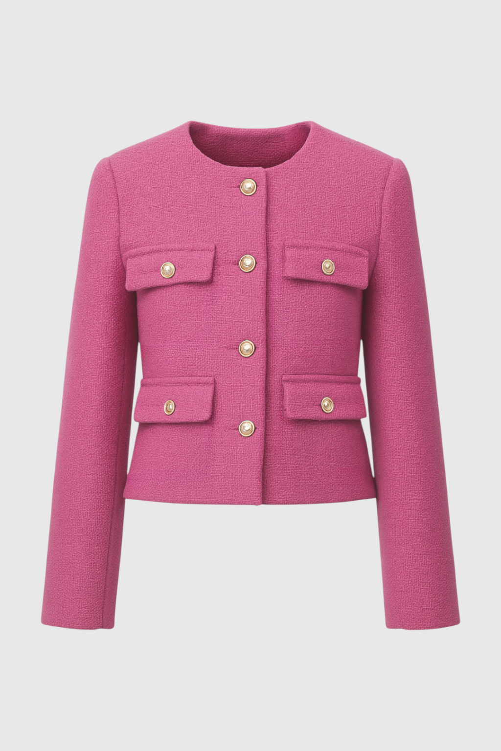 Pink-red short women's jacket by Lumina Wear, versatile chic style with lightweight fabric and trendy design.