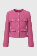 Pink-red short jacket by Lumina Wear, stylish and versatile with a chic design, perfect for women’s casual and trendy outfits.