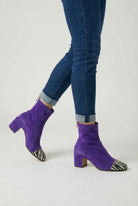 Purple Serena Lumina women's mid-calf retro boots with sturdy sole, stylish design, and comfortable fit.