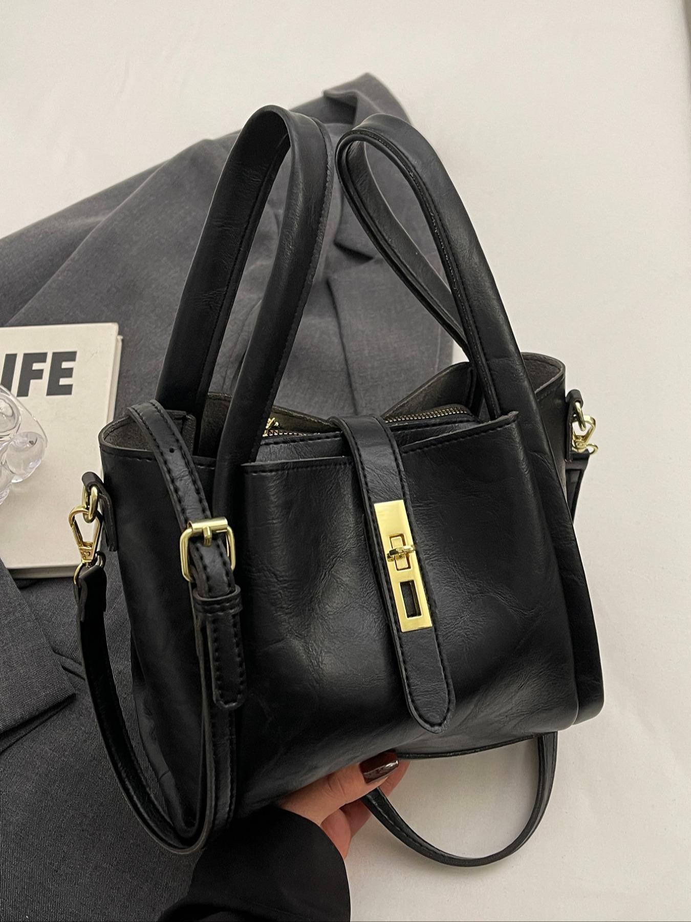 Coffee brown Serena Lumina Wear chic retro crossbody handbag with versatile design and stylish details.