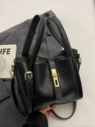 Coffee brown Serena Lumina Wear chic retro crossbody handbag with versatile design and stylish details.
