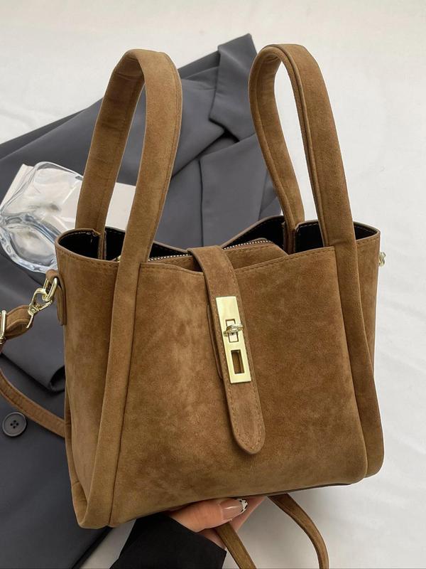 Coffee brown Serena Lumina crossbody handbag with retro design and versatile style, featuring a chic and functional look.