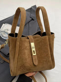 Coffee brown Serena Lumina Wear crossbody handbag featuring a chic retro design with versatile style.