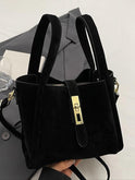 Coffee brown Lumina Serena crossbody handbag with retro design and versatile style, featuring a chic, compact shape.