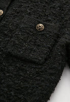 Black knit cardigan for women by Lumina Wear, open front design, cozy and stylish, perfect for casual or layered looks.