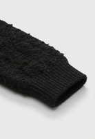 Black knit women's cardigan by Lumina Wear featuring an open front and cozy, relaxed fit, perfect for casual layering.