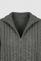 Dark gray Serena women's long cardigan sweater with relaxed fit from Lumina Wear, cozy and comfortable for casual wear.