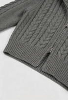 Dark gray long cardigan sweater for women by Lumina Wear, featuring a cozy, relaxed fit and soft knit fabric.