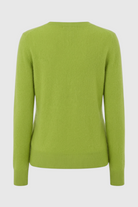 Light green Lumina Wear Serena women's V-neck sweater with a cozy, flattering fit and long sleeves.