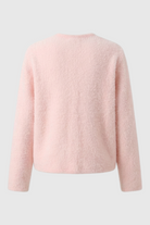 Lumina Wear Serena cozy pink long cardigan sweater with open front, soft knit, perfect for layering and casual wear.