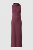 Lumina Wear Serena elegant knit skirt and top set showing a flattering silhouette, stylish two-piece dress with sophisticated design.