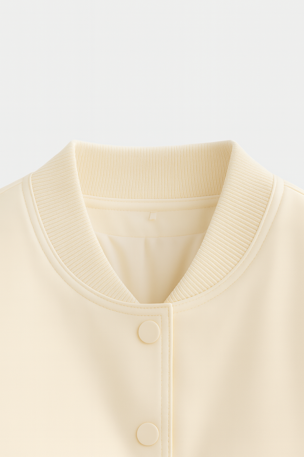 Serena Lumina Wear milk white bomber jacket with elegant, timeless design, featuring a sleek, minimalist style and soft fabric.