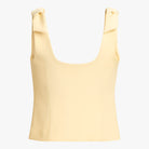 Yellow Lumina Wear Serena slim fit tank top with bow detail, featuring a playful design and sleeveless camisole style.